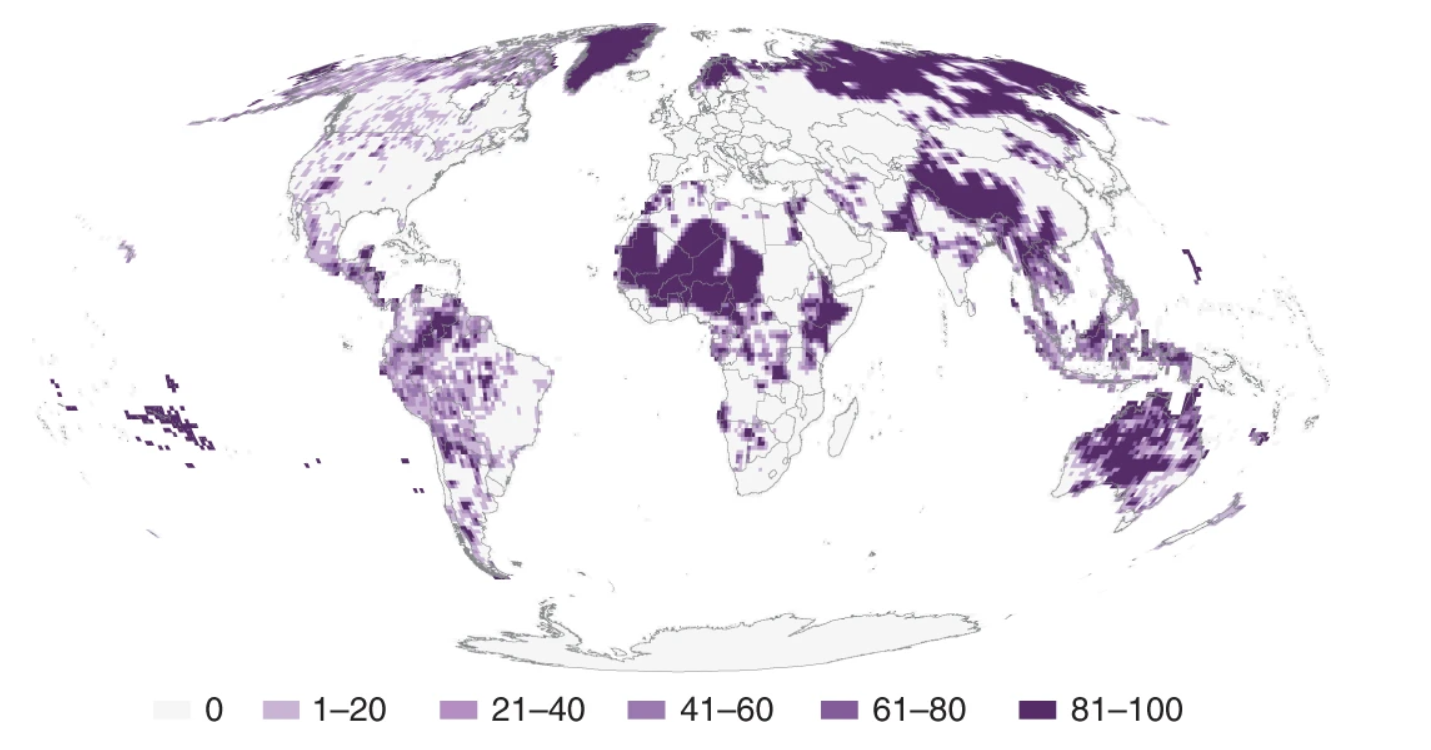 Map of Indigenous Peoples' Lands from Garnett et al 2018